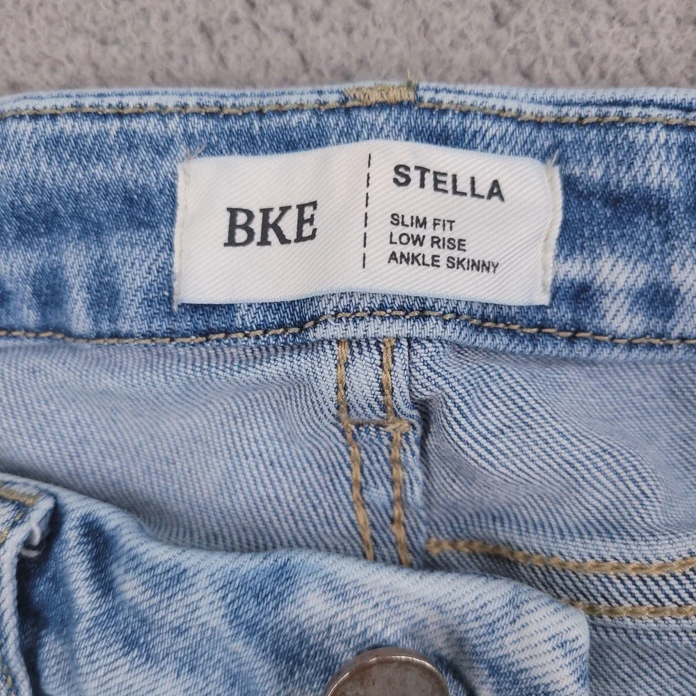 BKE Jeans 26 Stella Ankle Skinny Slim Fit Low Rise Distressed Light Wash